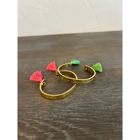 Lilly Pulitzer gold bangles with tassels - Picture 1 of 3